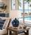 Handmade Thai Deep Blue Ceramic Sea Turtle Table Lamp – 20"