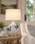Handmade Thai Cream & Indigo Blue Ceramic Sea Crab Table Lamp – 21"