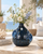 Handcrafted Sea Turtle Ceramic Vase – Deep Ocean Blue