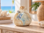 Cream & Ocean Blue Sea Turtle Ceramic Vase – Small