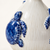 White & Cobalt Blue Sea Turtle Ceramic Vase – Small