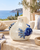 Handcrafted Sea Crab Ceramic Vase – White & Ocean Blue