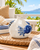 Handcrafted Sea Crab Ceramic Vase – White & Ocean Blue