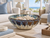 Handmade Thai Oyster White & Indigo Blue Ceramic Bowl