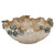 Handmade Thai Oyster White Ceramic Bowl with Blue Lily Flowers