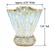 Two Tone Multi Glazed Scalloped Ceramic Vase – Light Aqua Blue & White