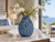 Handmade Thai Blue Floral Ceramic Vase – 12" Tall
