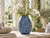 Handmade Thai Blue Floral Ceramic Vase – 12" Tall