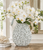 Handmade Thai White Floral Ceramic Vase – 12" Tall