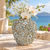 Bouquet De Fleurs Blue & Cream Ceramic Vase – Large