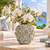 Bouquet De Fleurs Blue & Cream Ceramic Vase – Small