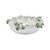 Handmade Thai White Ceramic Bowl with Green Lily Flowers