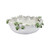 Handmade Thai White Ceramic Bowl with Green Lily Flowers