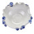 Handmade Thai White Ceramic Bowl with Cobalt Blue Lily Flowers
