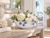 Handmade Thai White Ceramic Bowl with Cobalt Blue Lily Flowers