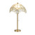 Capiz Shell Dome Table Lamp L111S, 21-inch natural Capiz shell lamp with scalloped dome shade and brass-toned metal base.