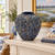Bouquet De Fleurs Blue Ceramic Vase – Large