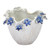 Small Handmade Thai White Ceramic Vase with Light Blue Lily Flowers