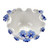 Small Handmade Thai White Ceramic Bowl with Blue Lily Flowers