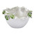 Small Handmade Thai White & Green Lily Ceramic Bowl