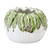 Green Leaf Design White Vase V245XL