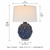 Handmade Thai Blue Oyster Ceramic Table Lamp – 26"