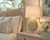 Hand Made Lime Green & White Ceramic Table Lamp, 28"