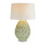 Hand Made Lime Green & White Ceramic Table Lamp, 28"