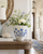 Handmade Thai Blue Ginkgo Ceramic Vase – 10.5" W x 12" H