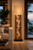 Sculptured Teak Wood Floor Lamp.