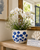 Handmade Thai Blue Ginkgo Ceramic Vase & Planter – 5.5" x 4.75"