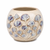 Handmade Thai Cream & Blue Botanical Ceramic Vase – 6.75"