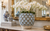 Handmade Thai Blue Fish Scale Floral Ceramic Vase – 7"