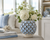 Handmade Thai Blue Fish Scale Floral Ceramic Vase – 7"