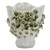 Handmade Thai Green Floral Ceramic Vase – 7.5" W x 8" H