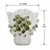 Handmade Thai Green Floral Ceramic Vase – 7.5" W x 8" H