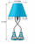 Turquoise Eve designer table lamp measurement image showing 6.5 inches wide and 14 inches tall