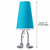 Adam turquoise table lamp measurement image showing a 6-inch shade width and approximately 15-inch overall height.