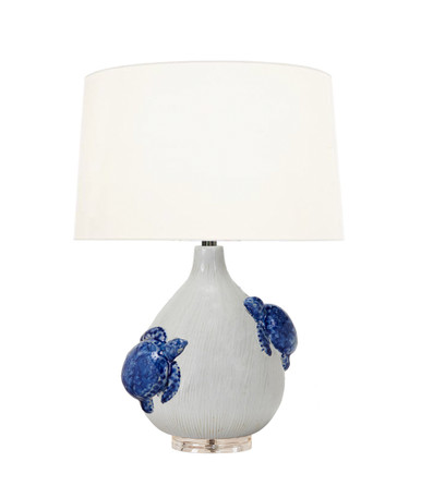 Blue & White Sea Turtle Lamp – Handmade Coastal Ceramic 21