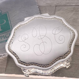 Classic HP Victorian Style Monogram Jewelry Keepsake Box