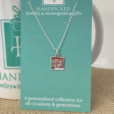 Petite Square Sterling Silver Monogram Necklace- HP Exclusive