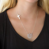 Script Initial Necklace with Cross│HandPicked