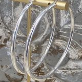 Sterling Silver Clip Clasp Hoops - 3x60mm 