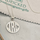 Monogram Sterling Silver 1" Cutout Initial Pendant with Chain