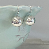 Classic 14MM Bead Drop Sterling Silver Earrings