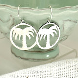 Palmetto Cutout Sterling Silver Earrings- 1 "