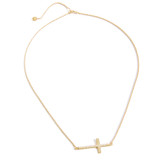 Personalized Gold Cross Charm Necklace│HandPicked