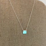 Personalized Tiny Square On Suspended Chain Necklace- HP Exclusive