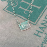 Personalized Tiny Square On Suspended Chain Necklace- HP Exclusive