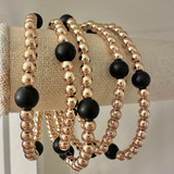 Gold & Black Beaded Stretch Bracelet Set Gold & Black Beaded Stretch Bracelet Set